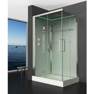 Душевая кабина Timo Premium Helka H-515R с парогенератором 120x90 см профиль хром стекло матовое